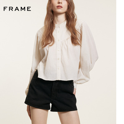 【春夏款】FRAME女士中腰A字水洗牛仔短裤 THE HANG 新品