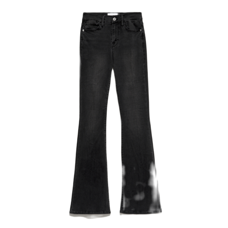 FRAME女士黑色高腰高弹喇叭裤牛仔裤微喇通勤 LE PIXIE