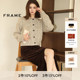FRAME女士咖啡色中长款 前开叉半身裙中长款 复古