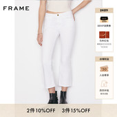 长裤 FRAME女士白色高弹牛仔裤 美式 简约通勤