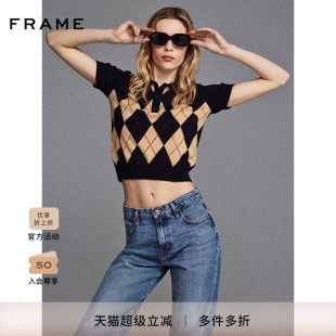 POLO衫 2025早秋新款 FRAME女士学院风复古百搭翻领短袖