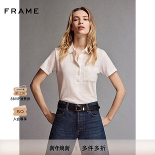 休闲老钱风短袖 FRAME女士百搭基础款 翻领POLO衫 2025新款