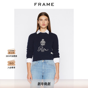 款 FRAME圆领山羊绒针织毛衣女丽兹酒店Ritz Paris春季
