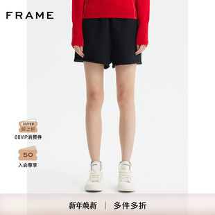 FRAME女士新年款 黑色宽松休闲运动短裤