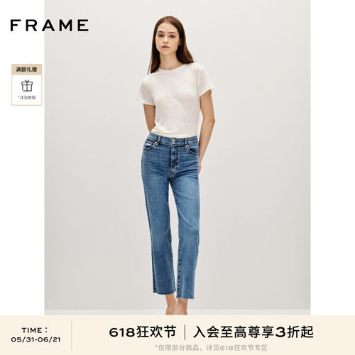 FRAME女士宽松直筒牛仔裤SLEEK STRAIGHT
