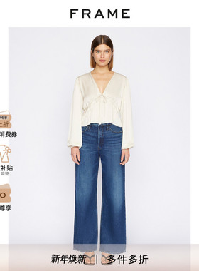 FRAME女高腰阔腿牛仔裤LE PIXIE系列女装春款