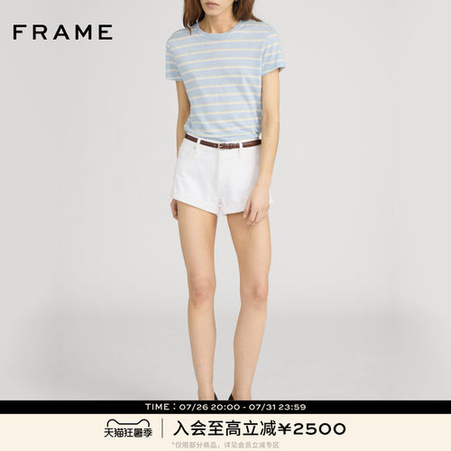 【春夏新品】FRAME女士休闲圆领短袖条纹T恤简约百搭新款上衣
