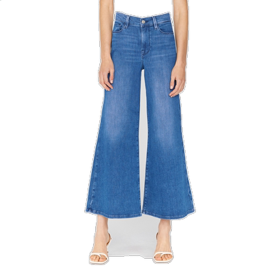 FRAME高腰阔腿牛仔裤高腰