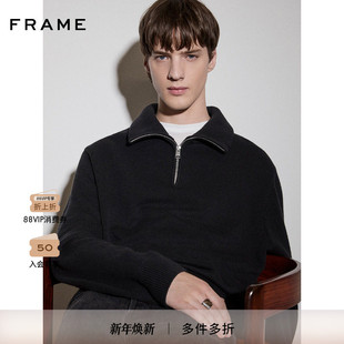 半拉链高领老钱风套头针织衫 FRAME男士 毛衣 2025秋冬新款
