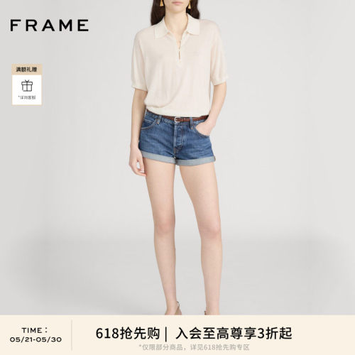 【春夏新品首降】FRAME女士休闲卷边牛仔短裤THE DARLING SHORT