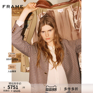 FRAME女士簡約金屬紐扣時尚 2025秋季 新款 上衣 復(fù)古格紋西裝