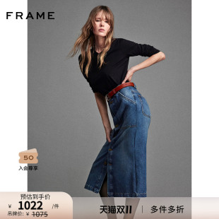 修身 圆领打底叠穿经典 FRAME女士长袖 上衣 秋冬新款