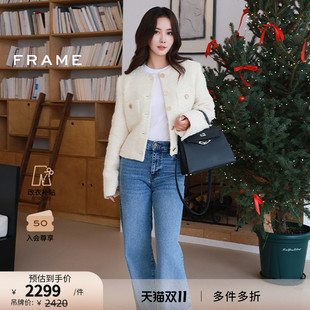 SLIM FRAME女士毛边阔腿牛仔裤 PALAZZO 秋冬新款