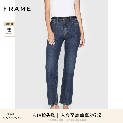 【618抢先购】FRAME女士宽松直筒牛仔裤长裤JANE ANKLE