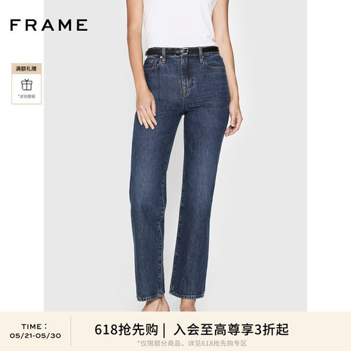 【618抢先购】FRAME女士宽松直筒牛仔裤长裤JANE ANKLE