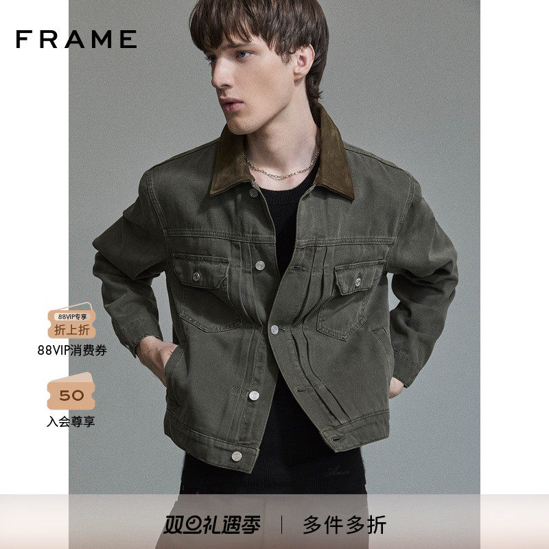 【2025秋冬新款】FRAME男士工装风衬衫领休闲夹克经典款外套
