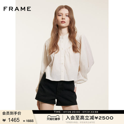 FRAME女士中腰A字水洗牛仔短裤 THE HANG 新品