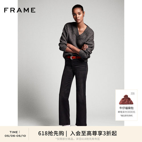 【618抢先购】FRAME女士高腰高弹直筒牛仔裤SLEEK STRAIGHT