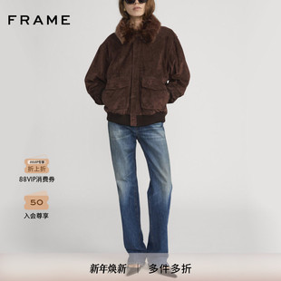 短外套 FRAME女士复古毛领翻领时尚 2025秋冬新款