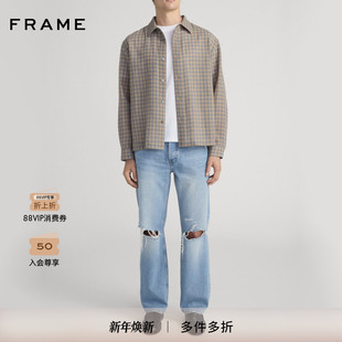 复古通勤休闲长袖 FRAME男士 格子衬衫 2025秋冬新款