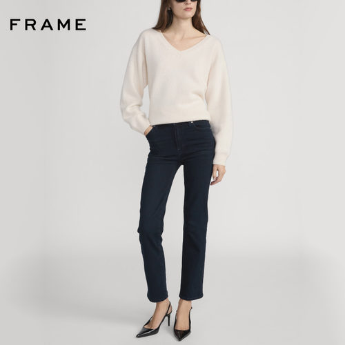FRAME女士高腰高弹直筒牛仔裤SLEEK STRAIGHT
