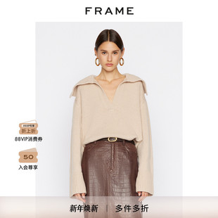款 FRAMEV领翻领针织衫 春季 OVERSIZED 羊毛毛衣女装
