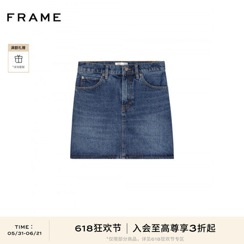 【春夏新品首降】FRAME女士美式复古高腰牛仔短裙HIGH MINI SKIRT