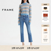 FRAME女士高弹直筒达芙妮蓝牛仔裤 STRAIGHT HIGH 经典 长裤