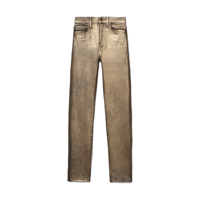 FRAME女士高腰金色涂层直筒牛仔裤HIGH STRAIGHT
