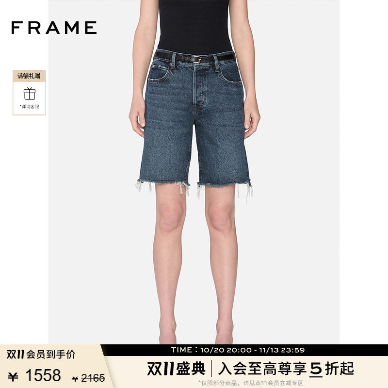 FRAME女士高腰无弹牛仔中裤 LEISURE SHORT