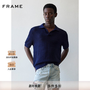 翻领上衣休闲通勤 polo衫 FRAME男士 针织短袖
