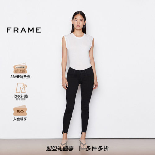 FRAMEDENIM女中腰紧身牛仔裤
