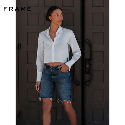 FRAME女士高腰无弹牛仔中裤 LEISURE SHORT