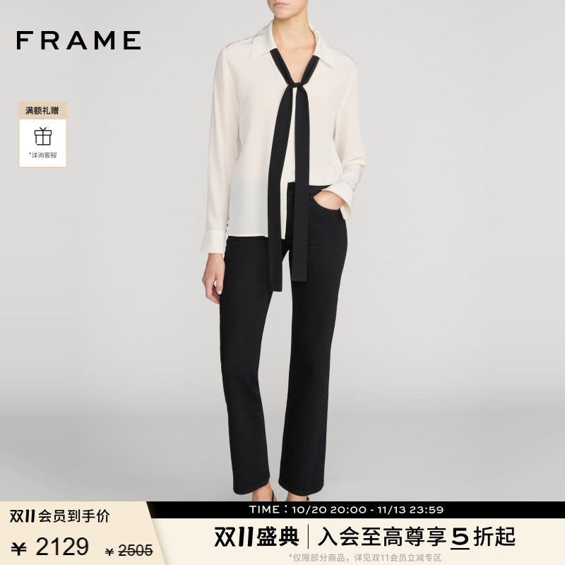 【新品首降】FRAME女士中腰中弹低腰直筒牛仔裤THE CIGARETTE