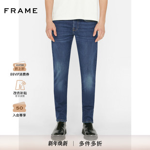 HOMME FRAME男士 蓝质感休闲L 牛仔裤 SLIM 中腰修身