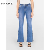 FRAME女士高腰高弹喇叭牛仔裤 PIXIE 侧边开叉LE