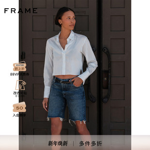 LEISURE FRAME女士高腰无弹牛仔中裤 SHORT 2025新款