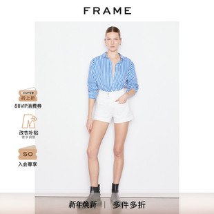 FRAME女士高腰牛仔短裤 口袋设计 夏装 HARDY 双粒扣