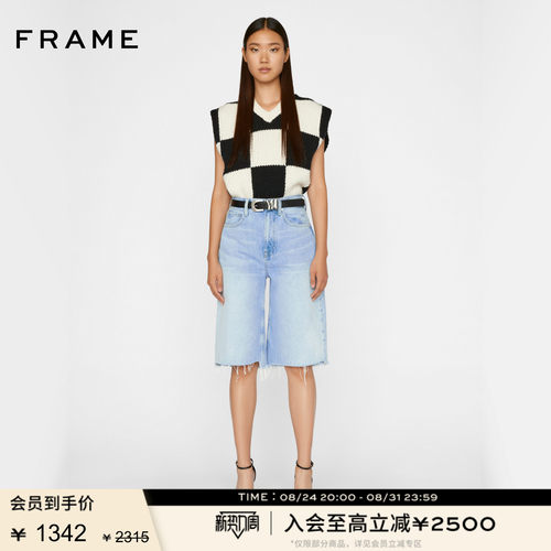 新品高腰阔腿牛仔裤中裤