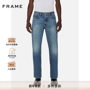 蓝色水洗宽松直筒牛仔裤 FRAME男士 2025春夏新款