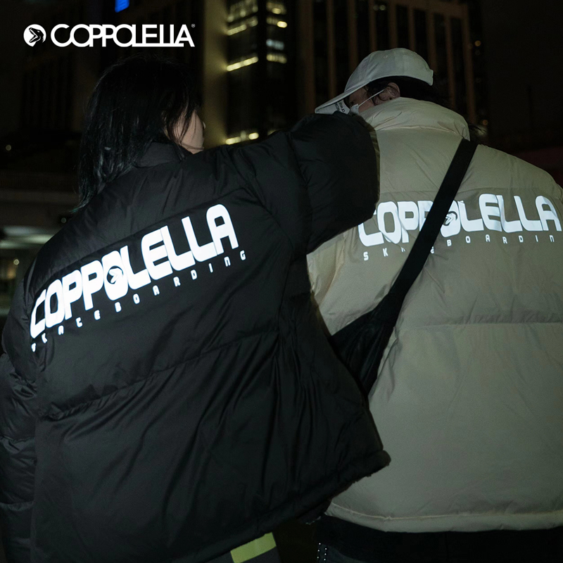 COPPOLELLA小恐龙潮牌3M反光羽绒服男女款保暖多色面包服秋冬外套