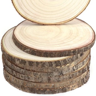 桐木木片圆木片diy手绘画材料手工原木片木头片幼儿园装饰年轮木
