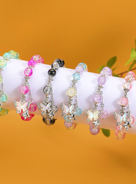 蝴蝶千颂手链仿陶瓷新中式盒装蝴蝶手链 文具店学生周边手串礼物