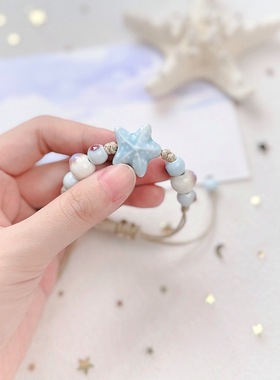 陶瓷手链女夏文艺风可调节