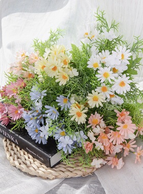 手捧花太阳花小雏菊仿真花家居装饰假花玫瑰花墙MW66895