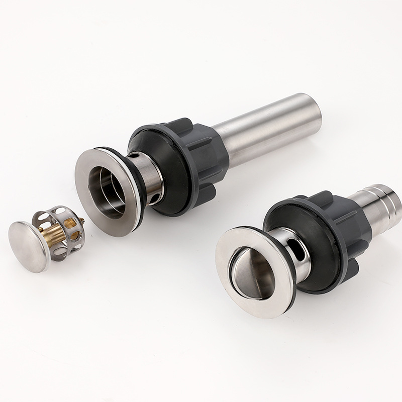 不锈钢弹跳下水器免打胶