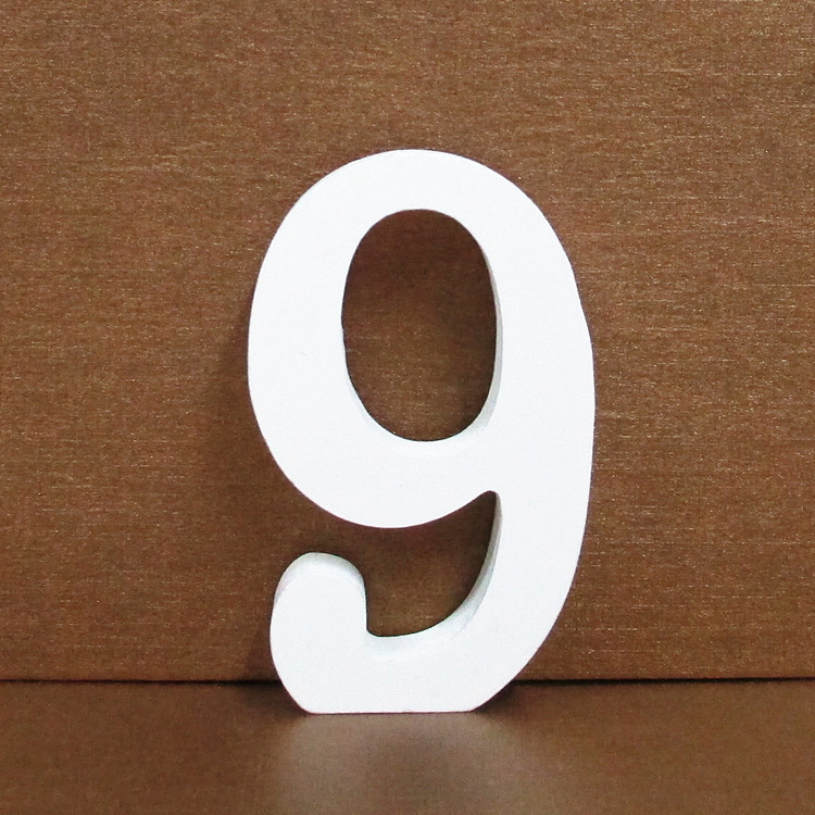 10个纯洁白色数字木质简约现代英文字母摆件家居婚庆装饰装饰挂牌