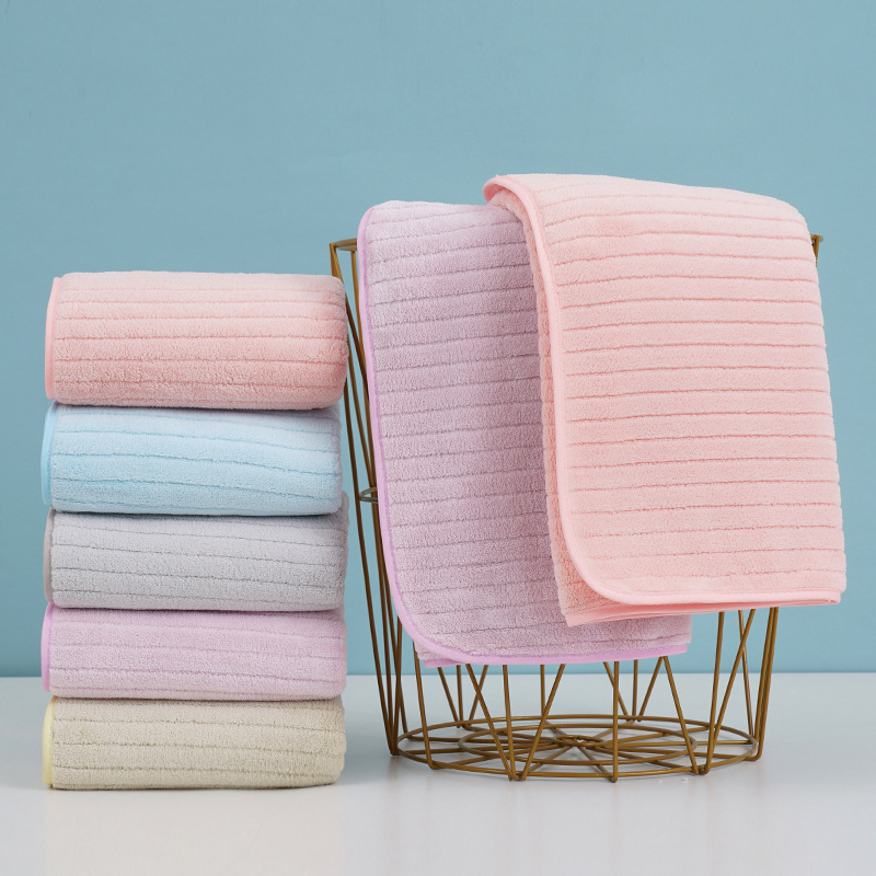 加厚珊瑚绒吸水毛巾男女款