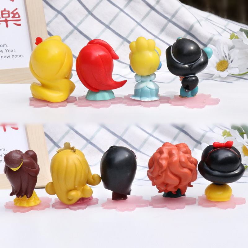 Q版童话公主周边手办模型白雪美人鱼灰姑娘人偶娃娃桌面装饰摆件