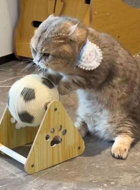 猫咪玩具麻绳猫抓球立式耐磨